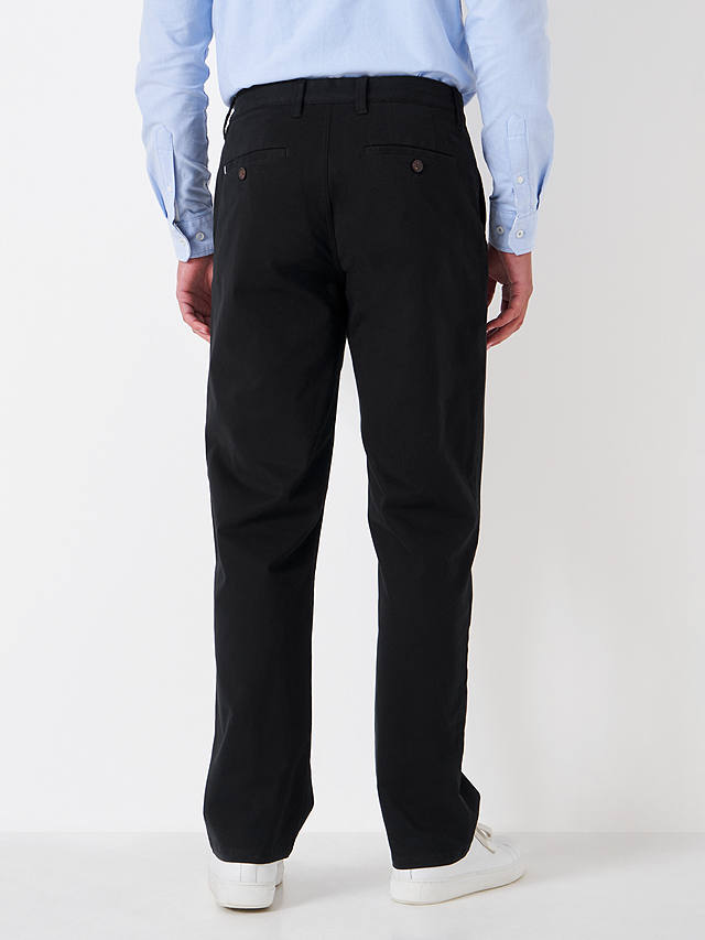 Crew Clothing Straight Fit Chinos, Black at John Lewis & Partners