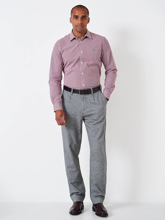 Crew Clothing Straight Fit Chinos, Graphite Grey at John Lewis & Partners