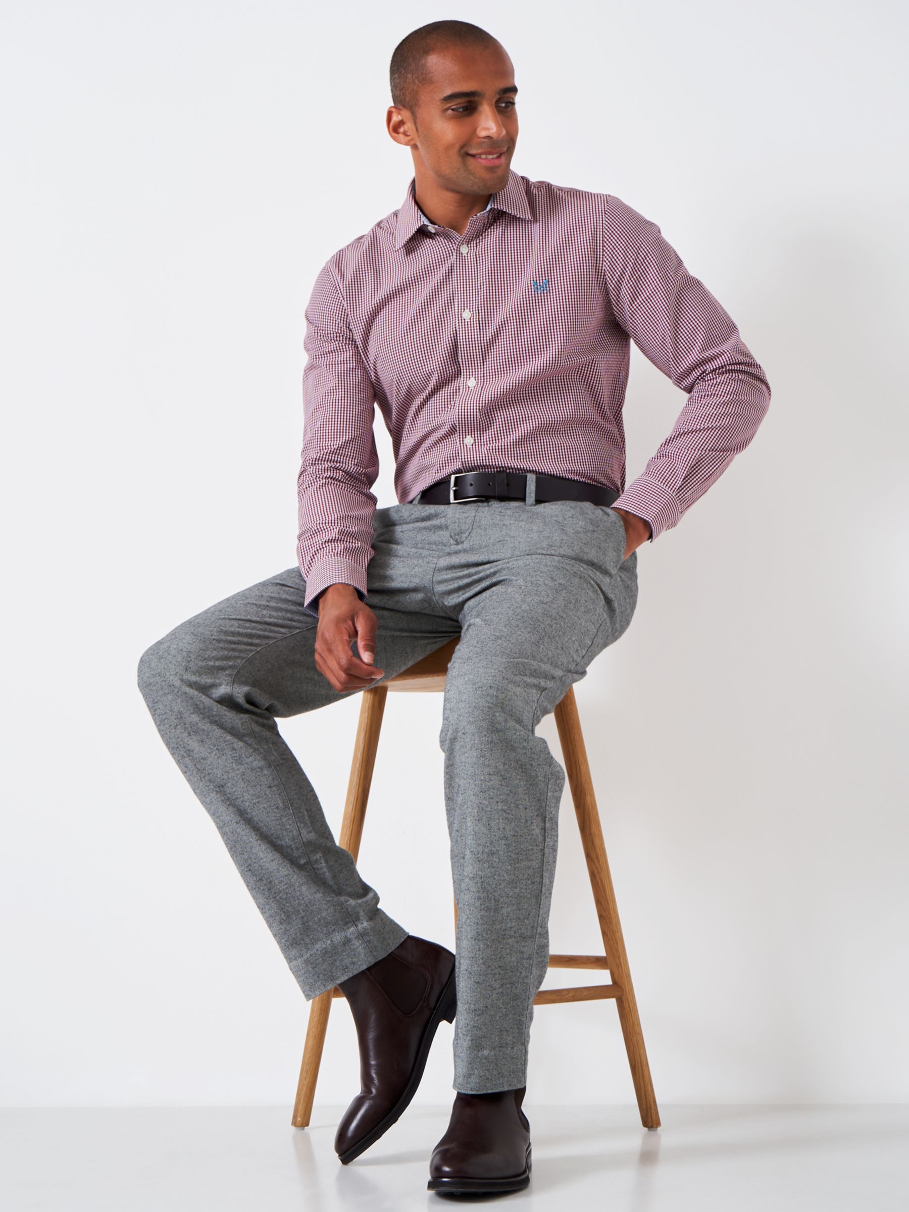 Crew Clothing Straight Fit Chinos, Graphite Grey