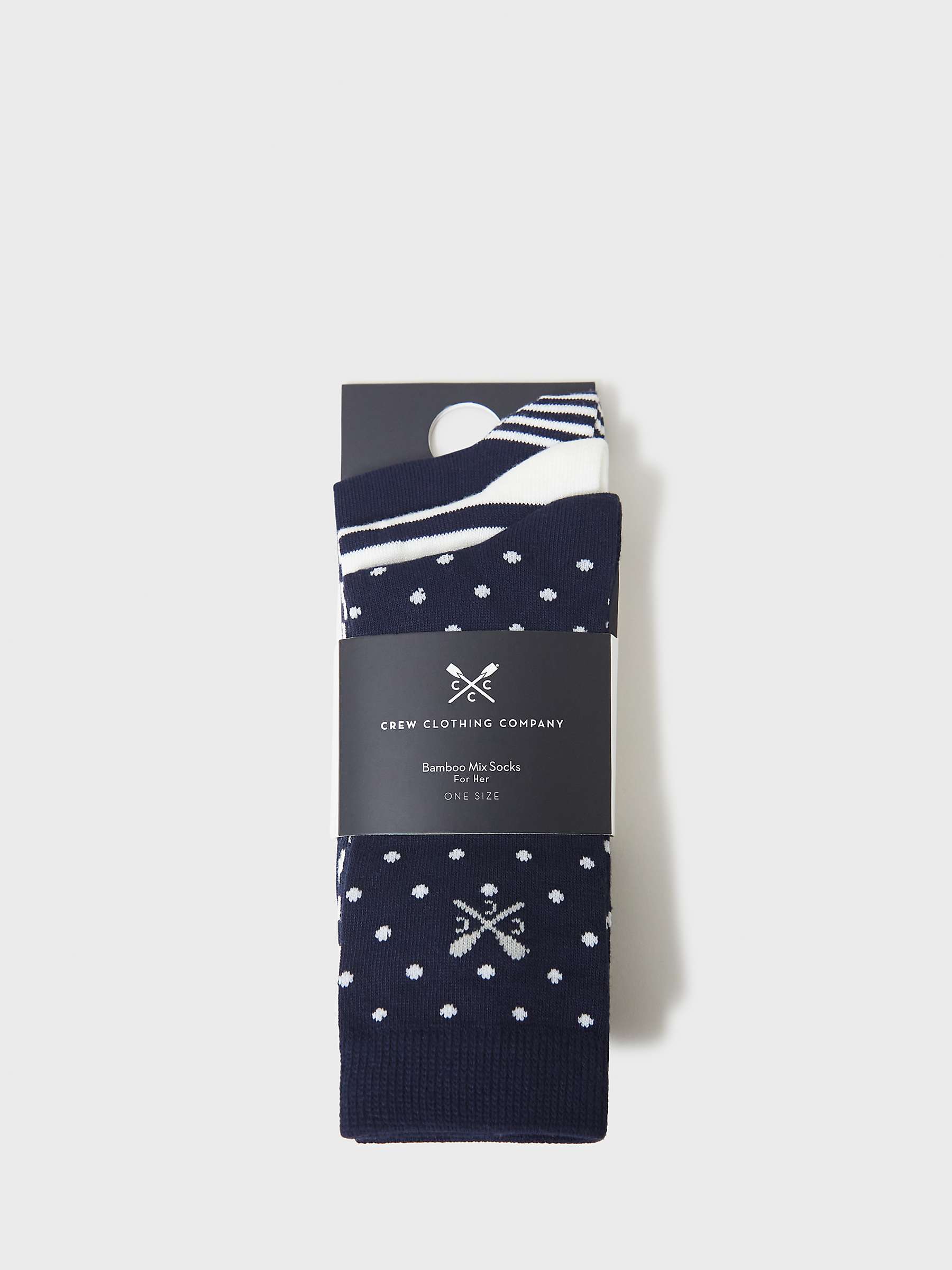 Buy Crew Clothing Spot and Stripe Bamboo Ankle Socks, Pack of 3 Online at johnlewis.com