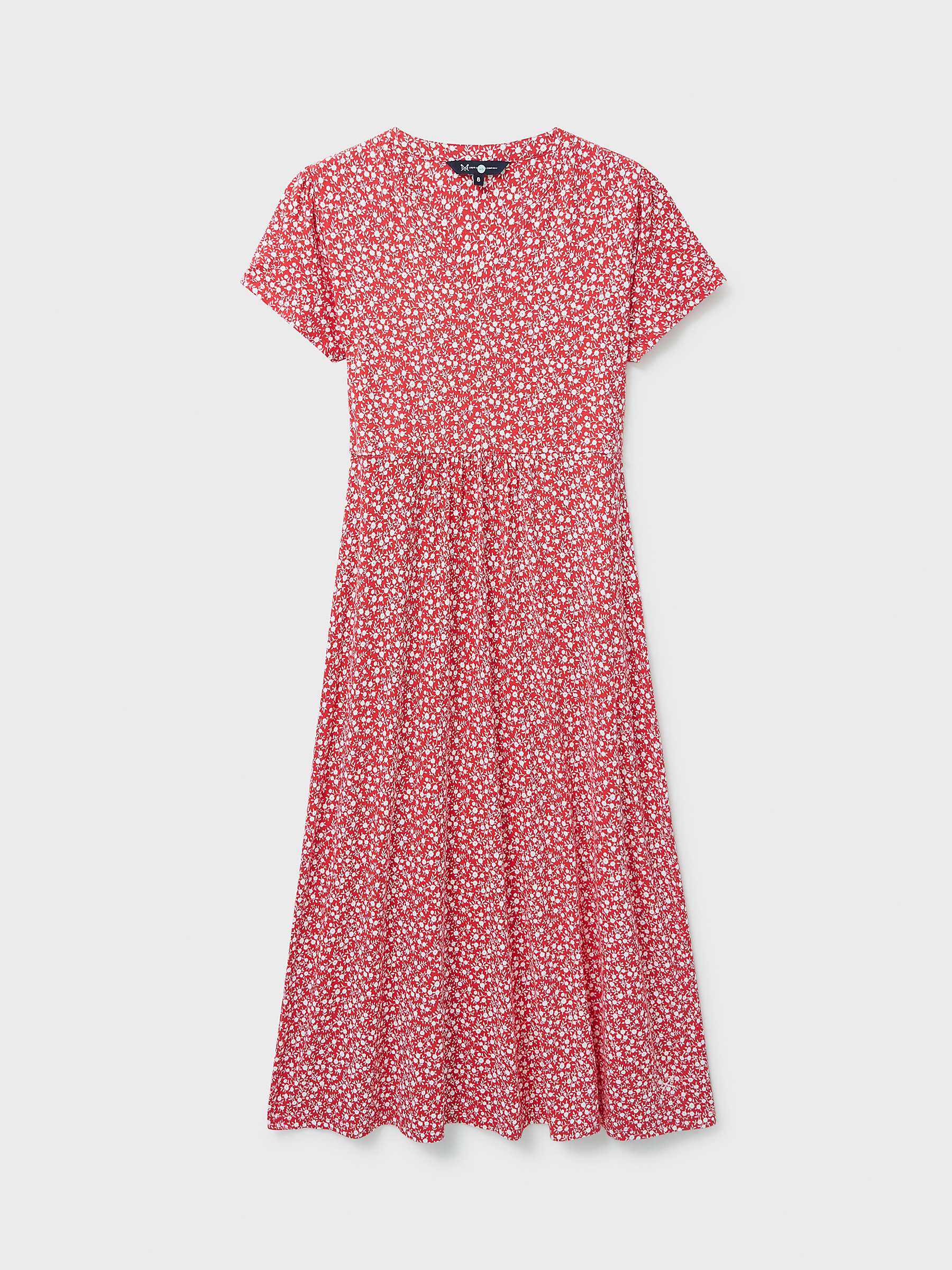 Buy Crew Clothing Emi Ditsy Floral Jersey Midi Dress, Red/Multi Online at johnlewis.com