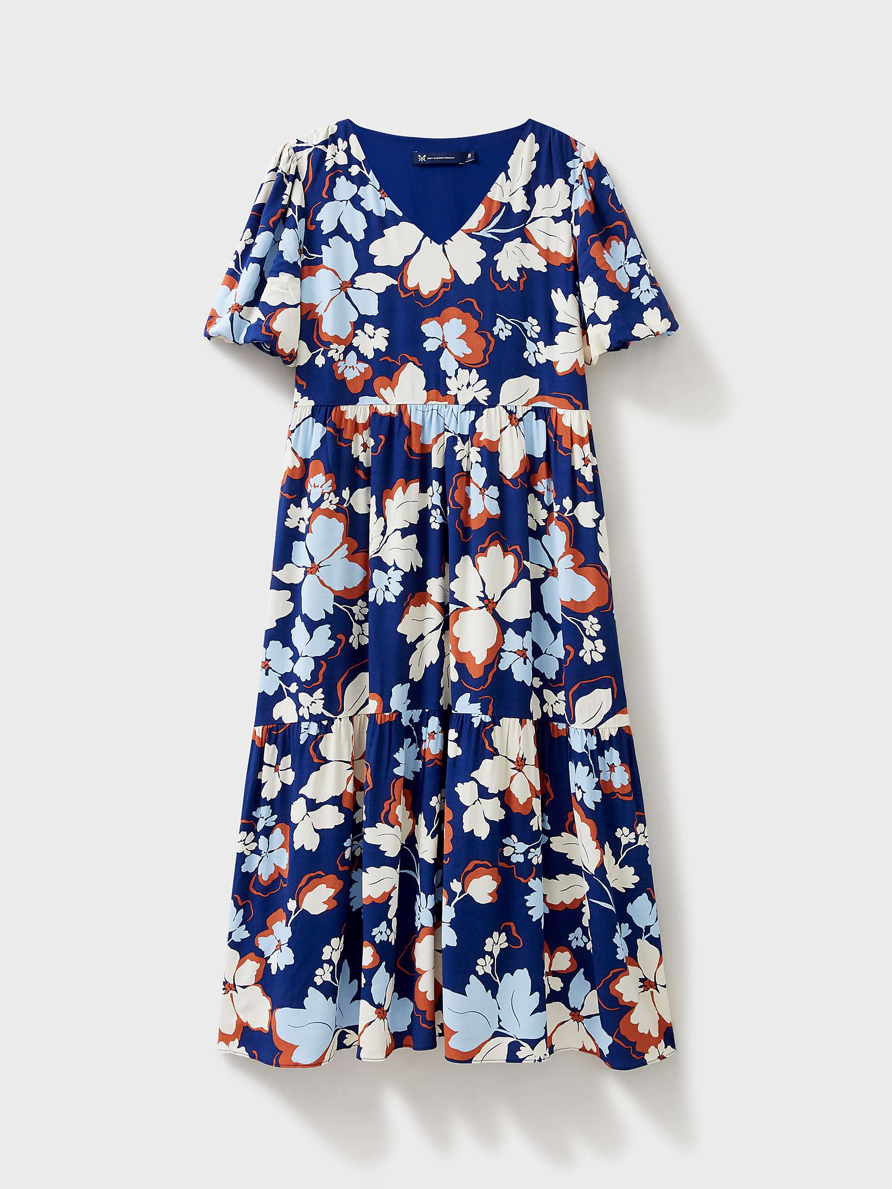 Buy Crew Clothing Irene Midi Floral Dress, Multi Blue Online at johnlewis.com