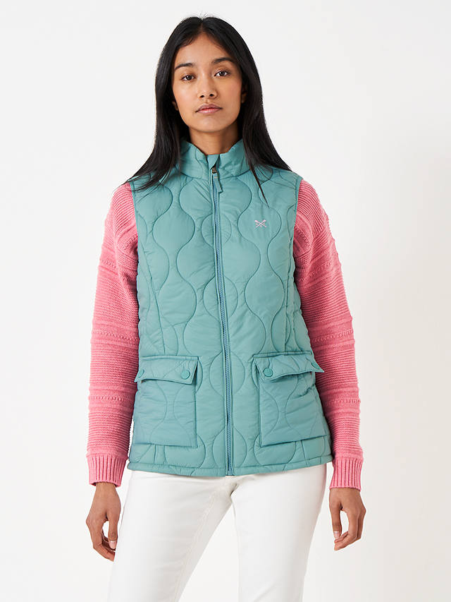 Crew Clothing Lightweight Onion Quilted Gilet, Teal Blue