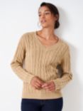 Crew Clothing Chunky Heritage Cable V-Neck Jumper