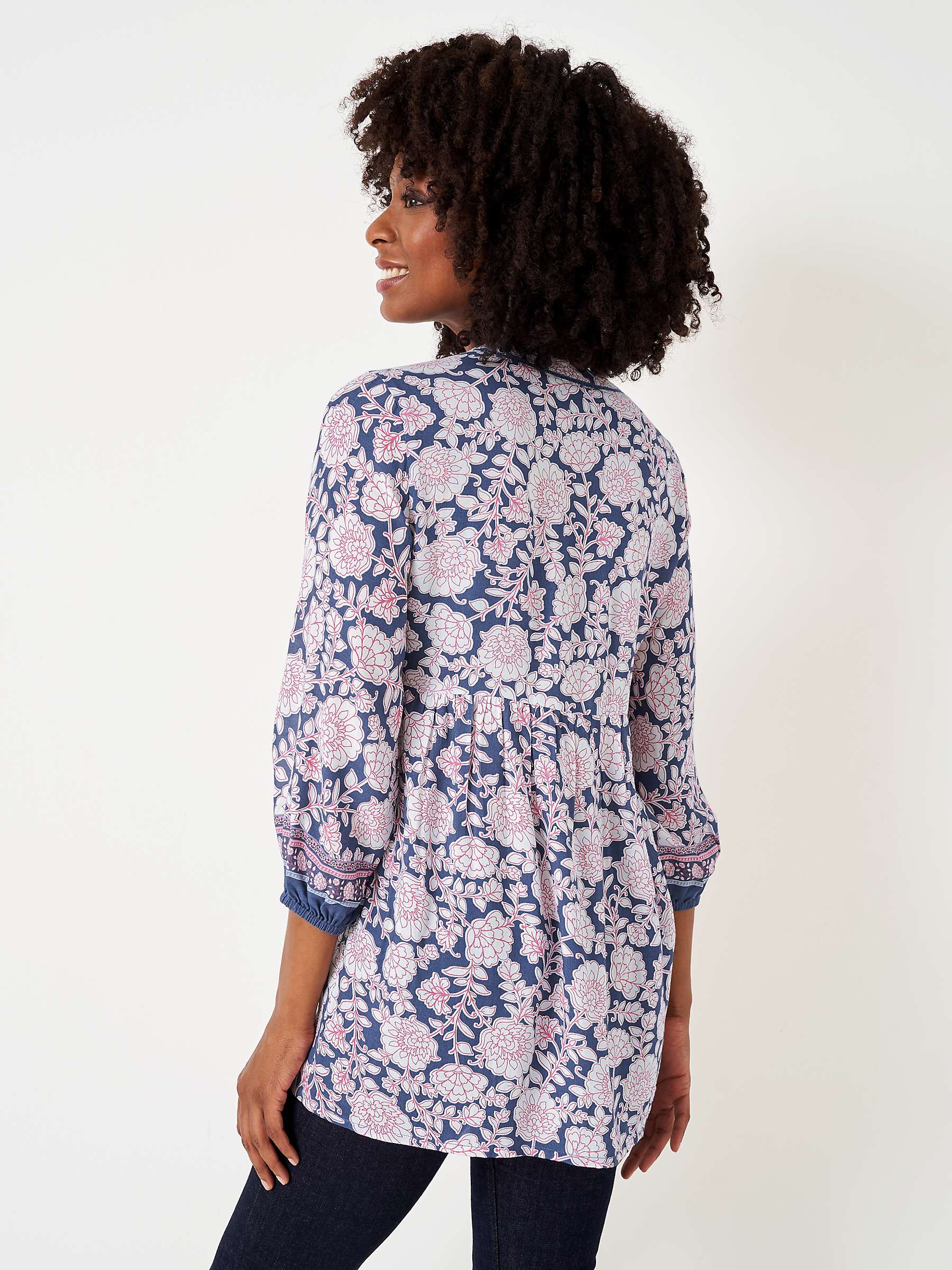 Buy Crew Clothing Tunic Top, Multi Blue Online at johnlewis.com