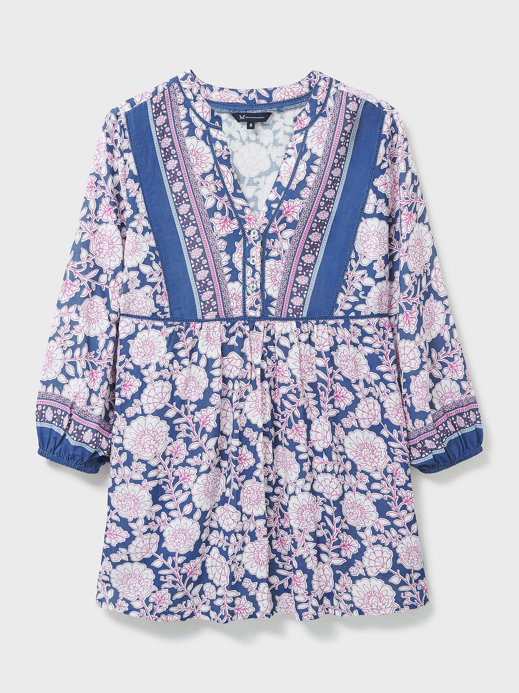 Buy Crew Clothing Tunic Top, Multi Blue Online at johnlewis.com