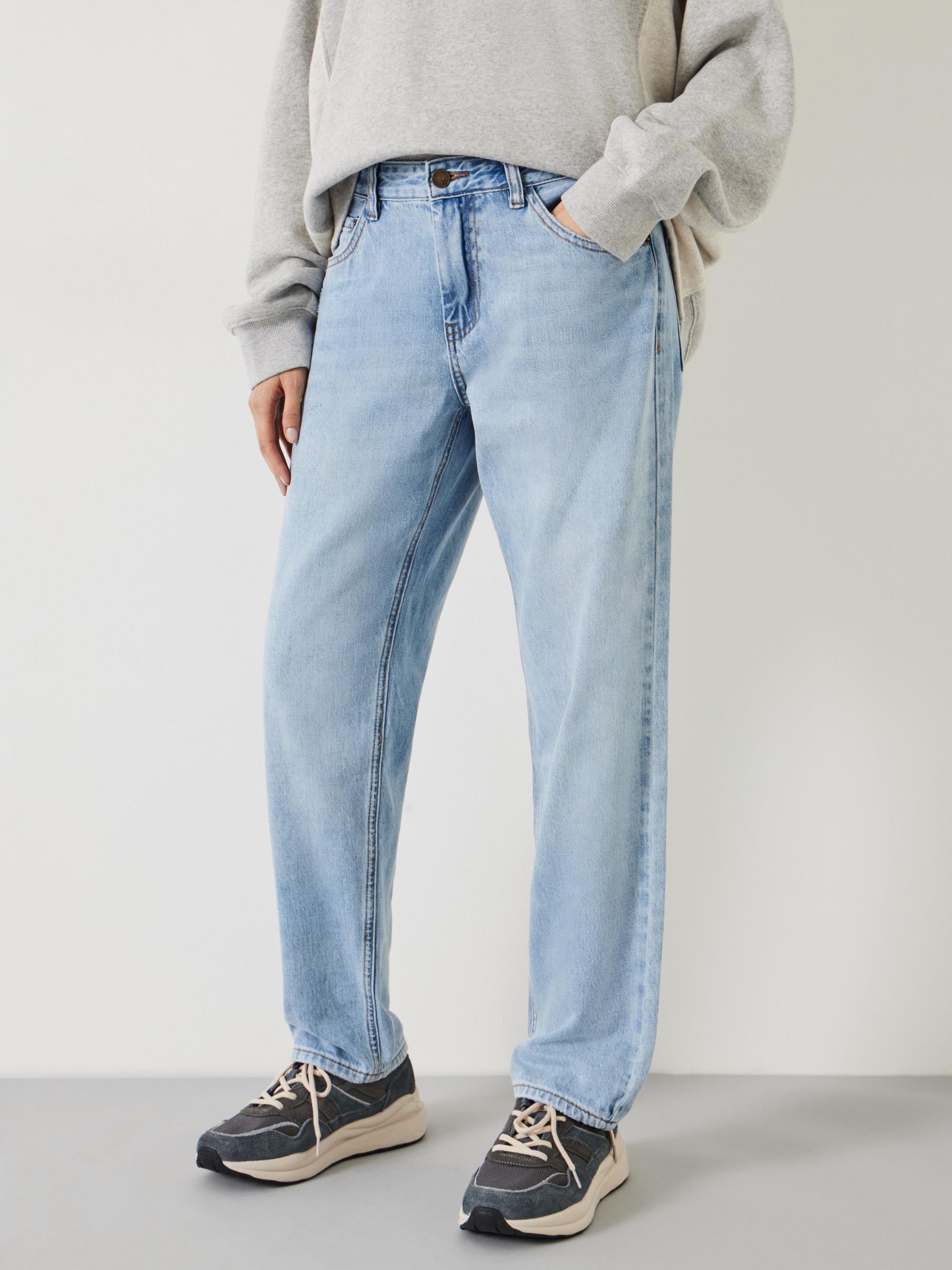 HUSH Midweight Boyfriend Jeans, Pale Blue Authentic