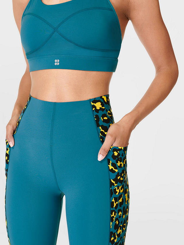 Sweaty Betty Power UltraSculpt High-Waisted Gym Leggings, Blue Pixel Leopard 