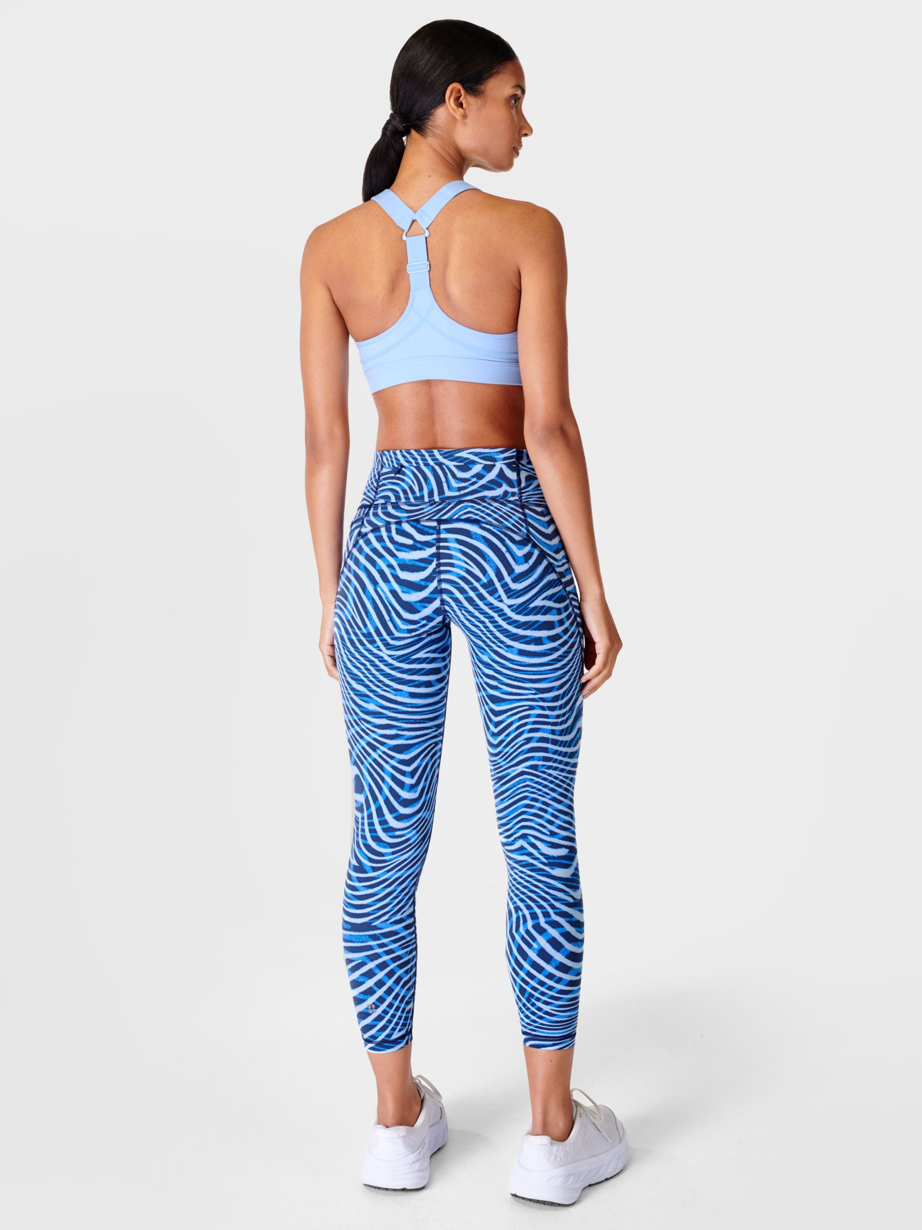 Sweaty Betty Power 7/8 Gym Leggings, Blue Exposure Print, M