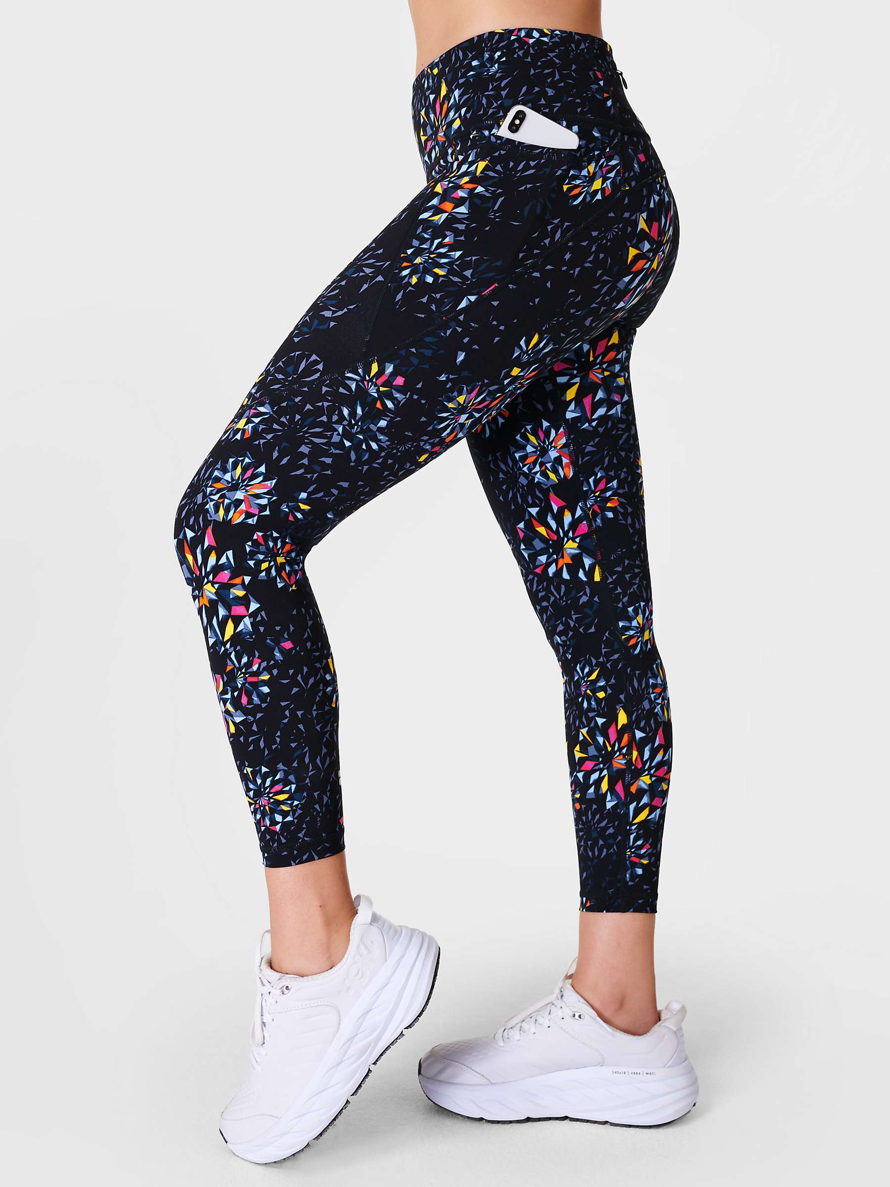 Sweaty Betty Power 7/8 Gym Leggings, Black Faceted Floral at John