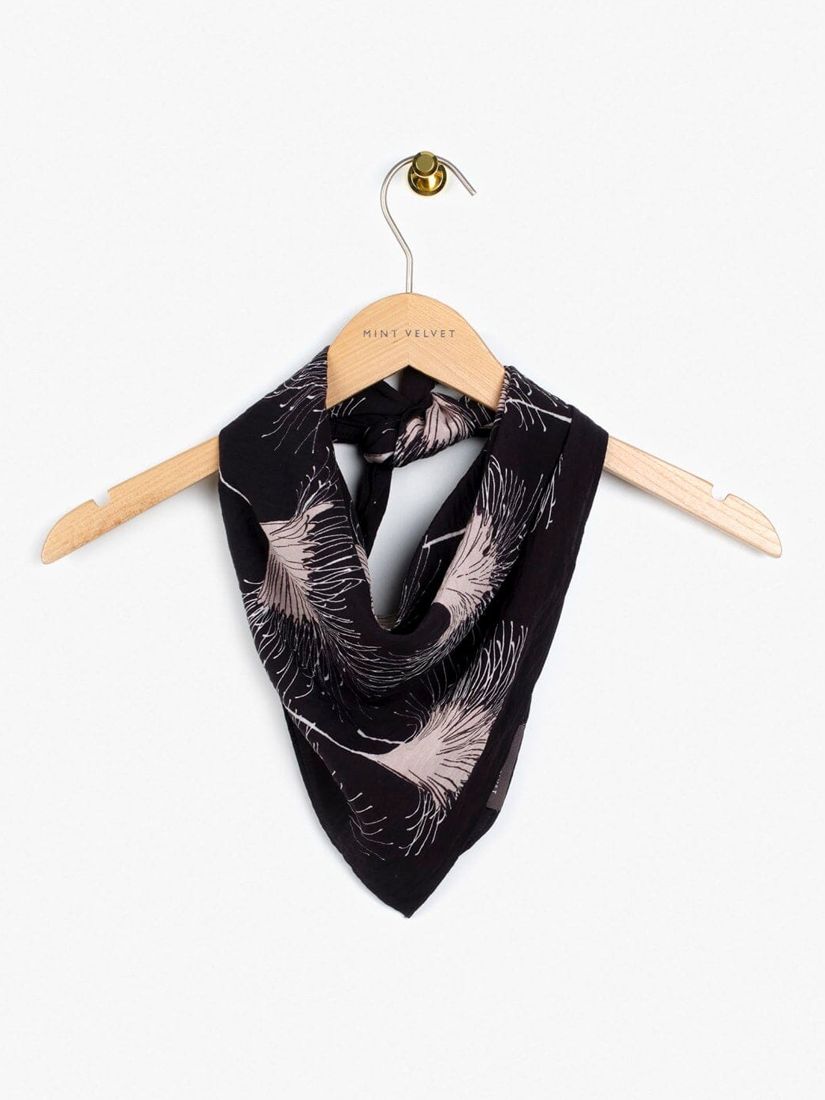 Mint Velvet Animal Print Scarf, Black/Multi