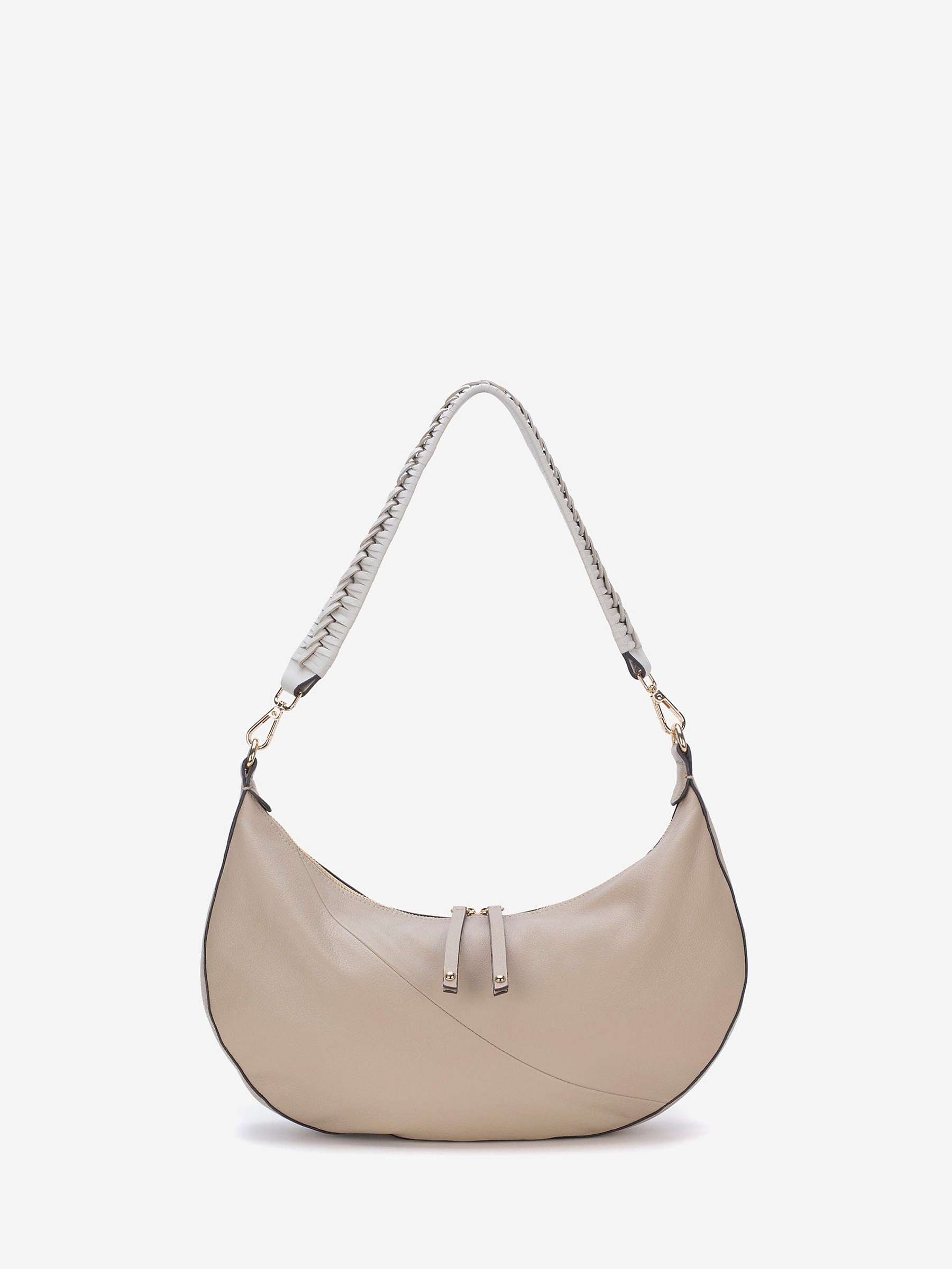 Mint Velvet Blair Leather Should Handbag, Neutral at John Lewis & Partners