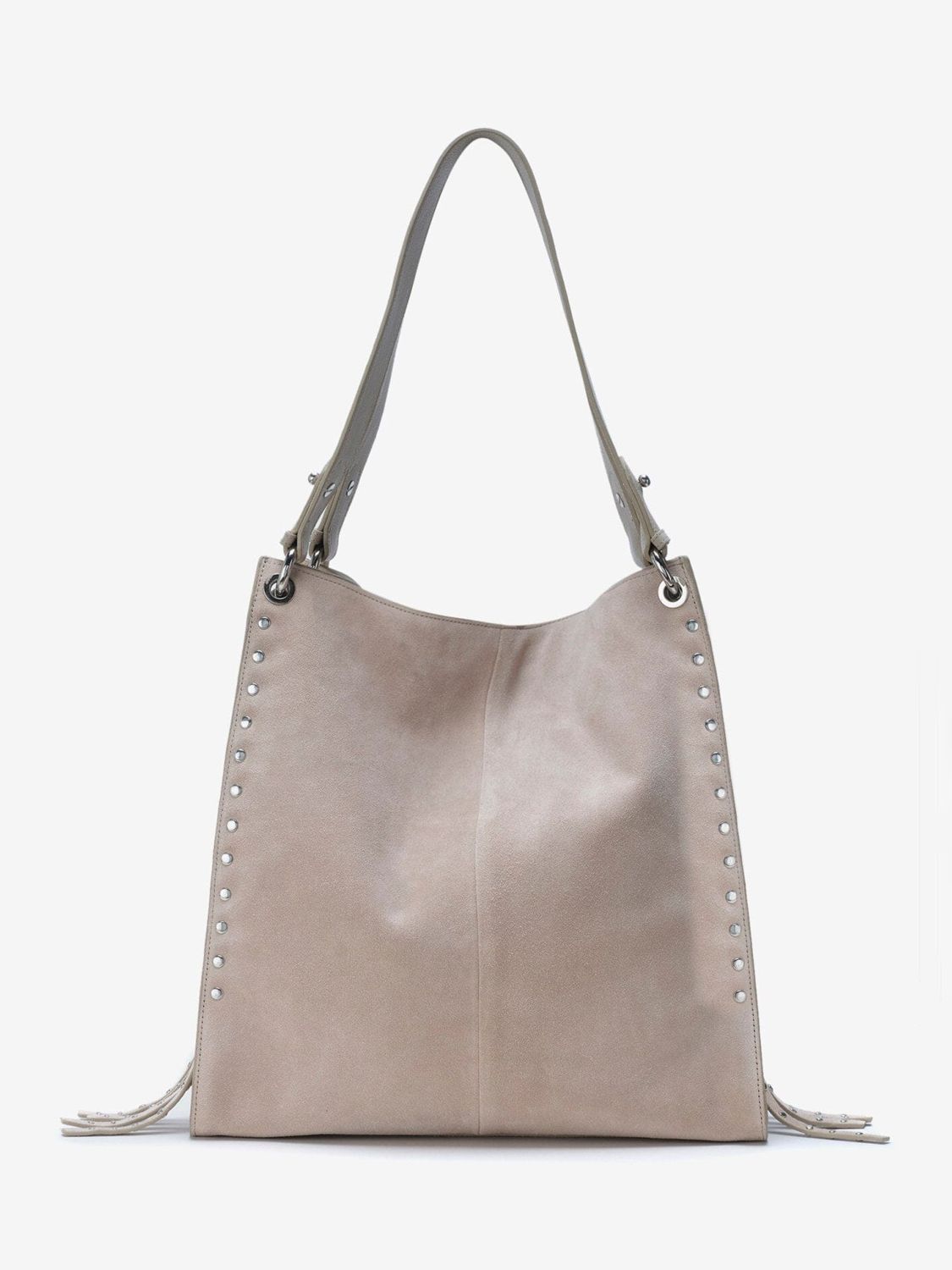 Mint Velvet Plain Leather Shoulder Bag, Black at John Lewis & Partners