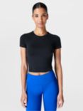 Sweaty Betty Athlete Crop Seamless Workout Top, Black