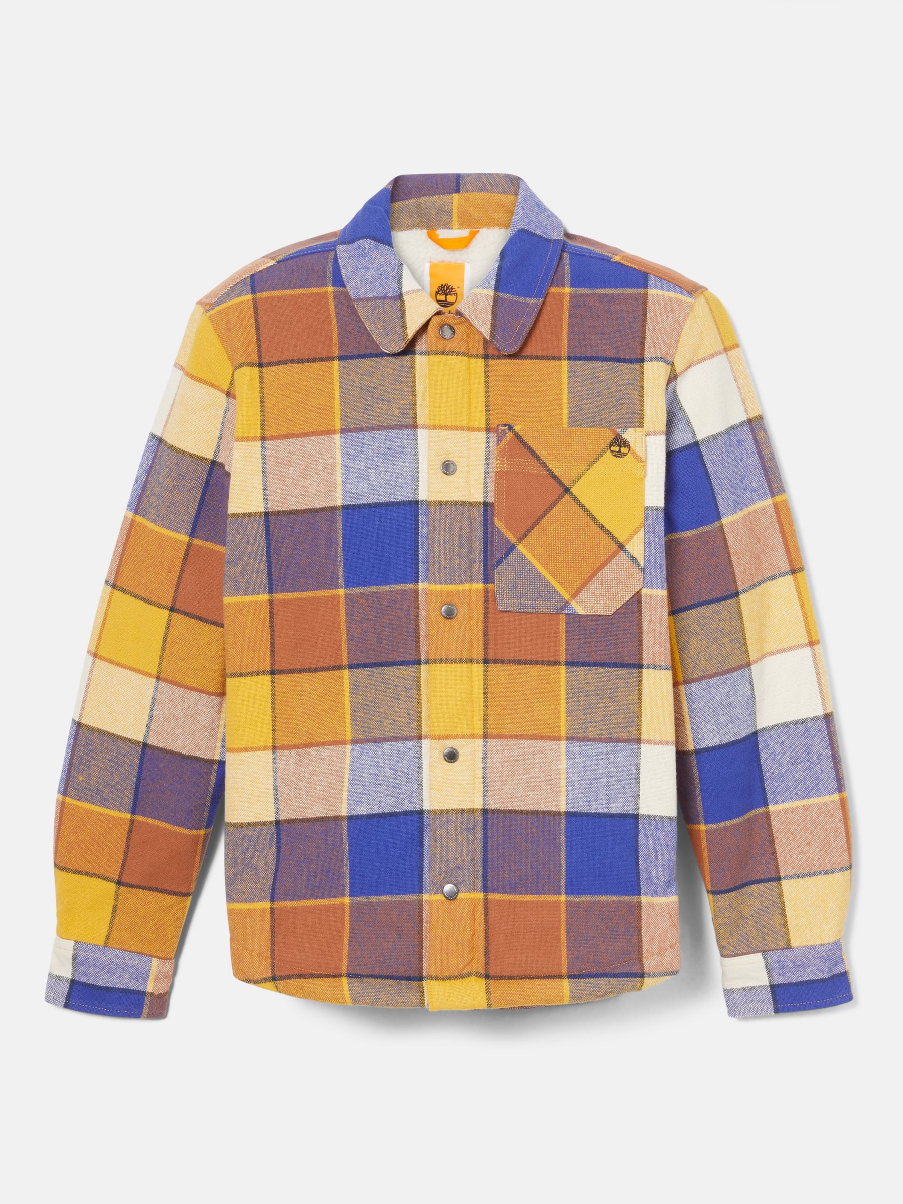 Buy Timberland Sherpa Lined Overshirt, Yellow/Multi Online at johnlewis.com