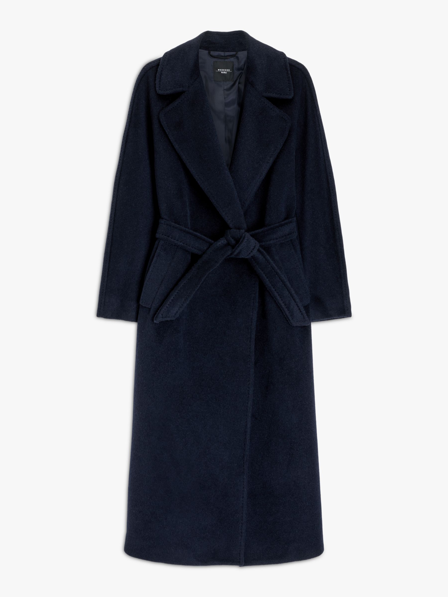 Weekend MaxMara Tempera Longline Belted Coat, Ultramarine