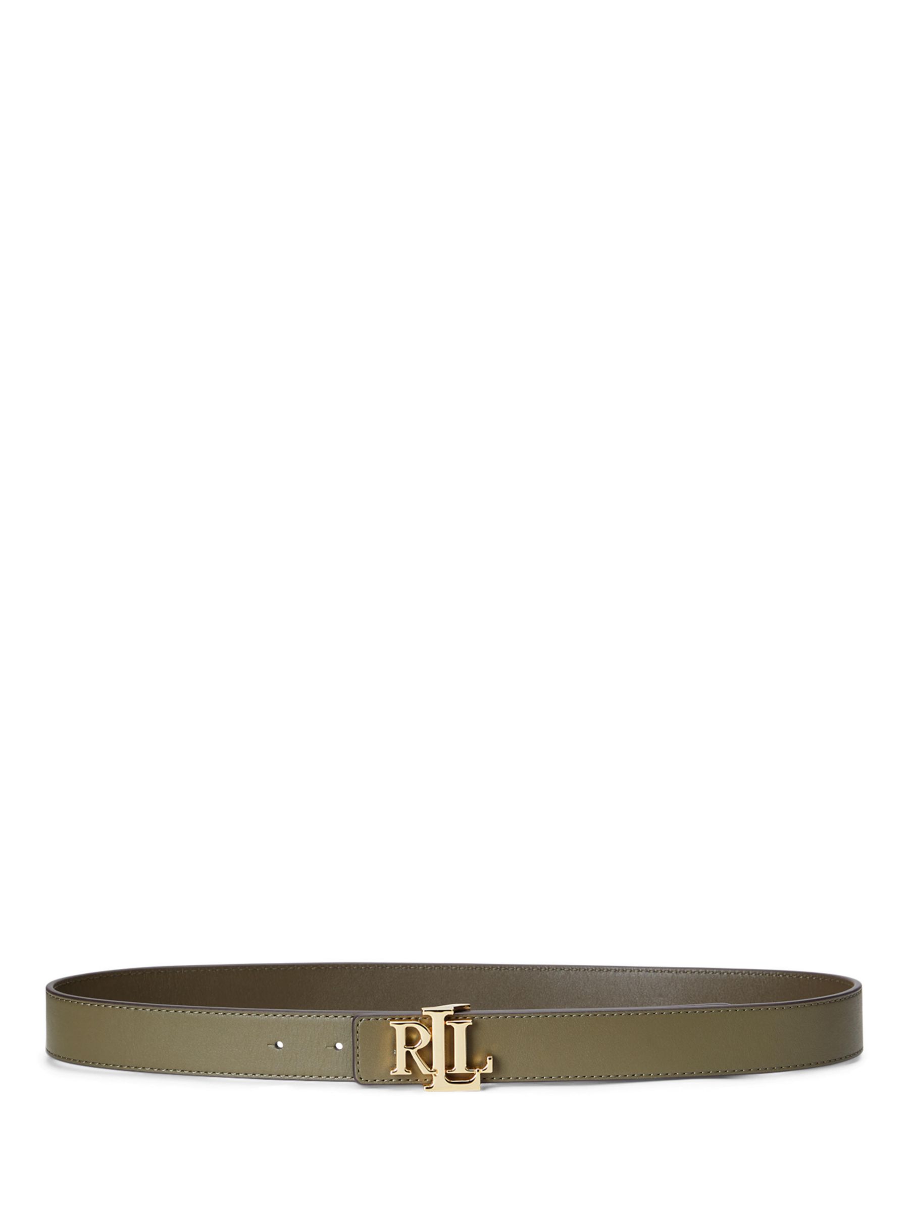 Lauren Ralph Lauren 30 Reversible Leather Belt, Olive/Botanic Green at ...