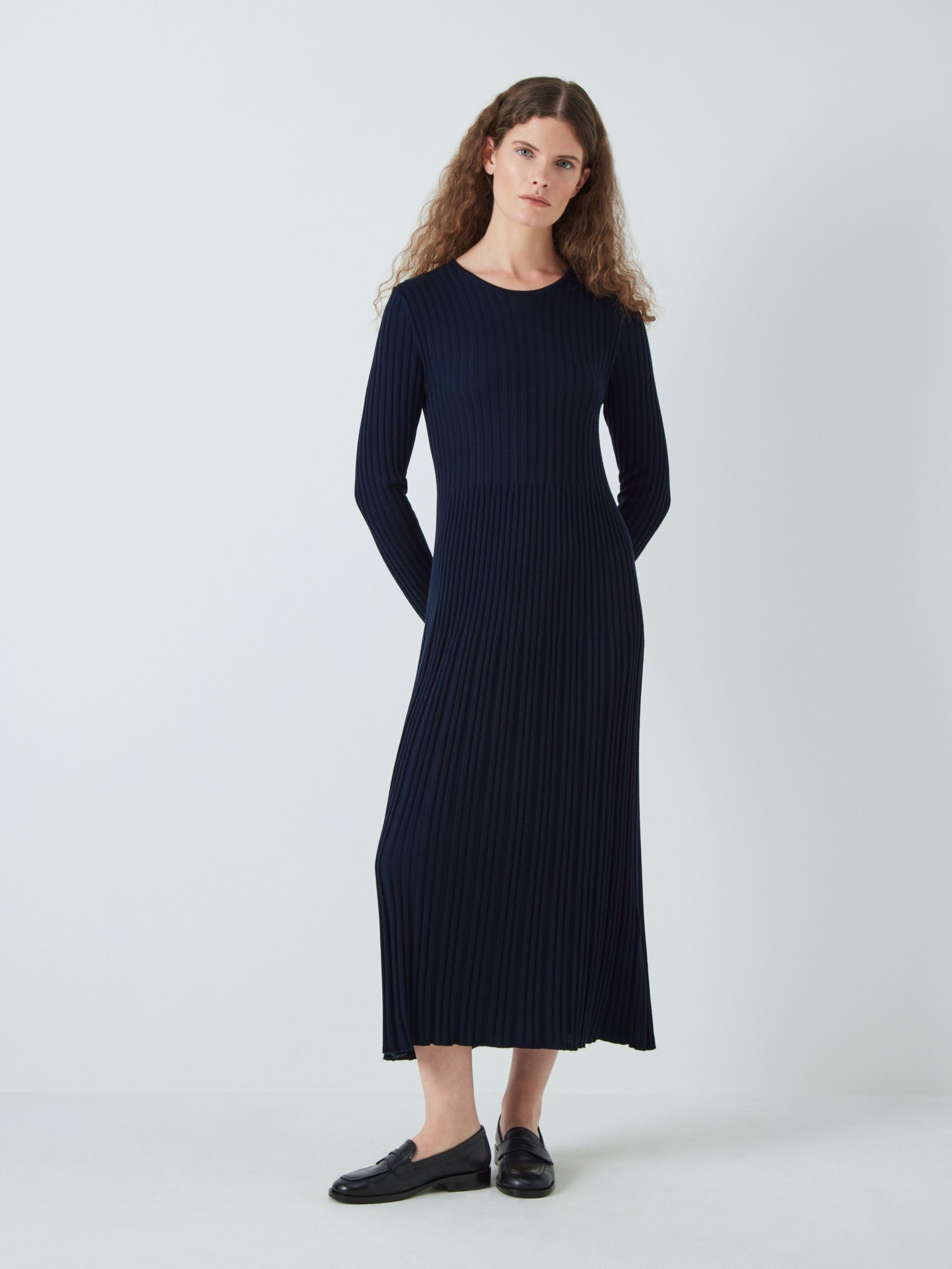 Weekend MaxMara Eletta Wool Blend Knitted Dress, Navy at John