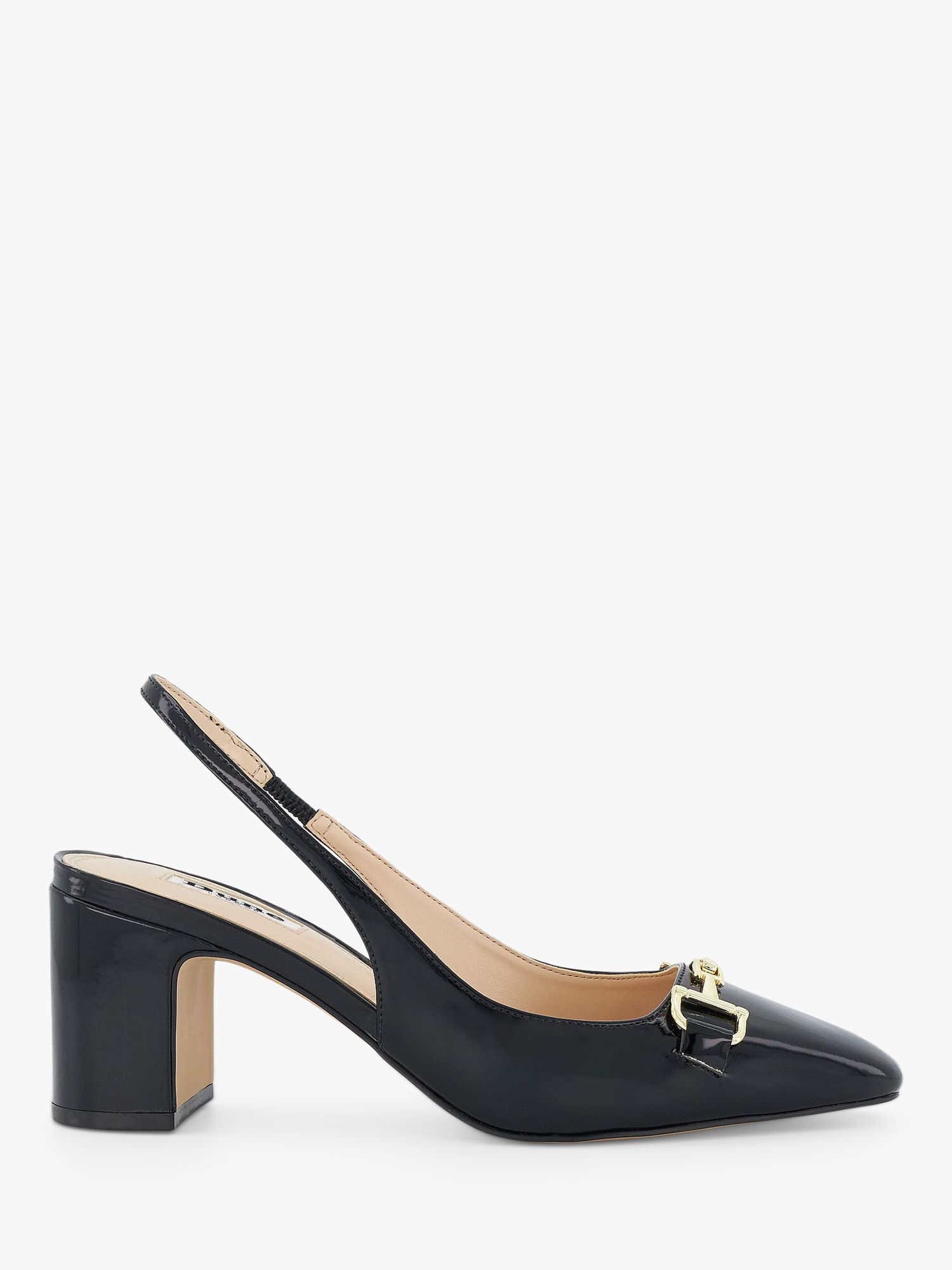 Dune Detailed Fabric Court Shoes, Black at John Lewis & Partners