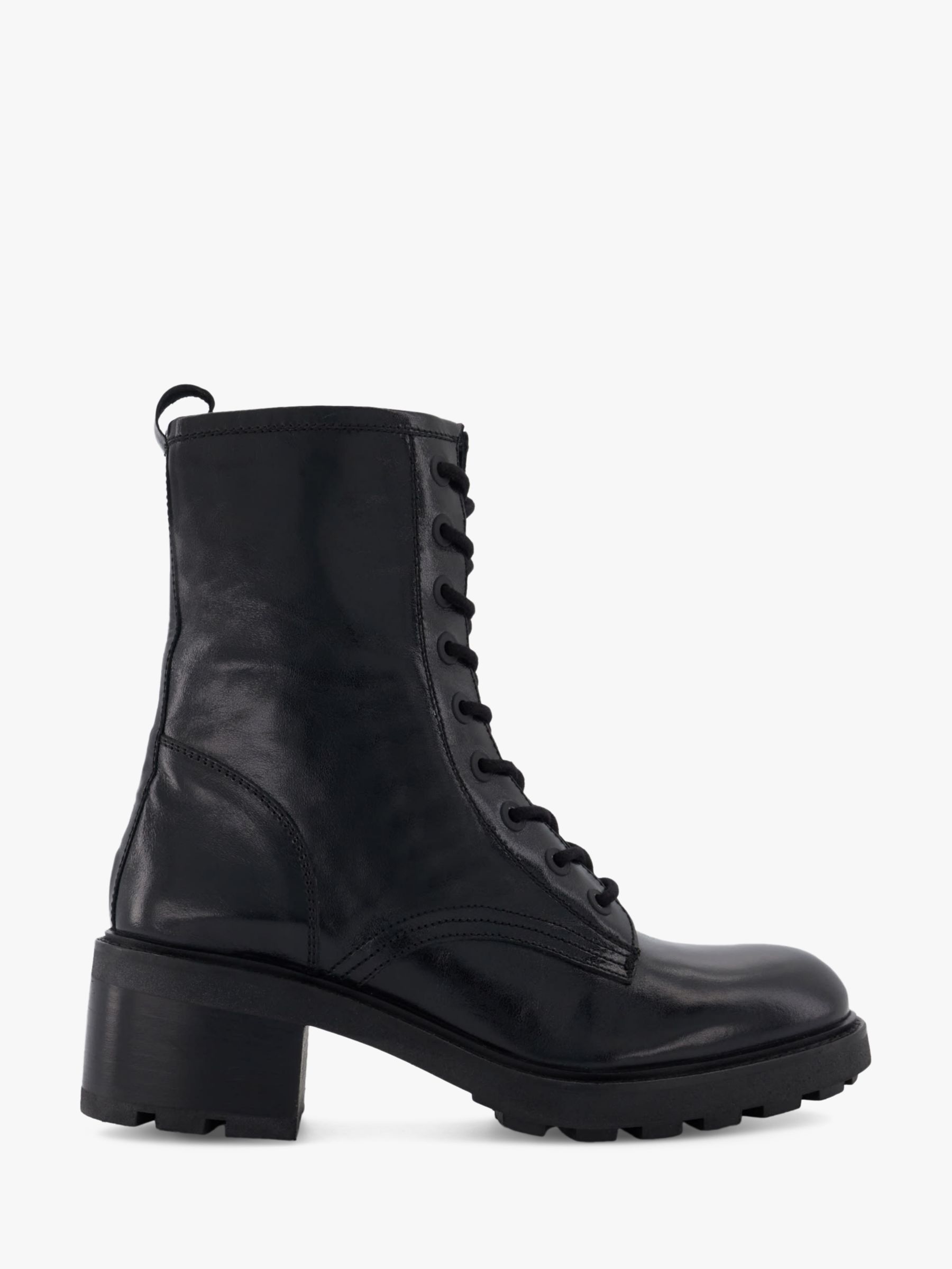 Dune Phenomenal Leather Ankle Boots, Black