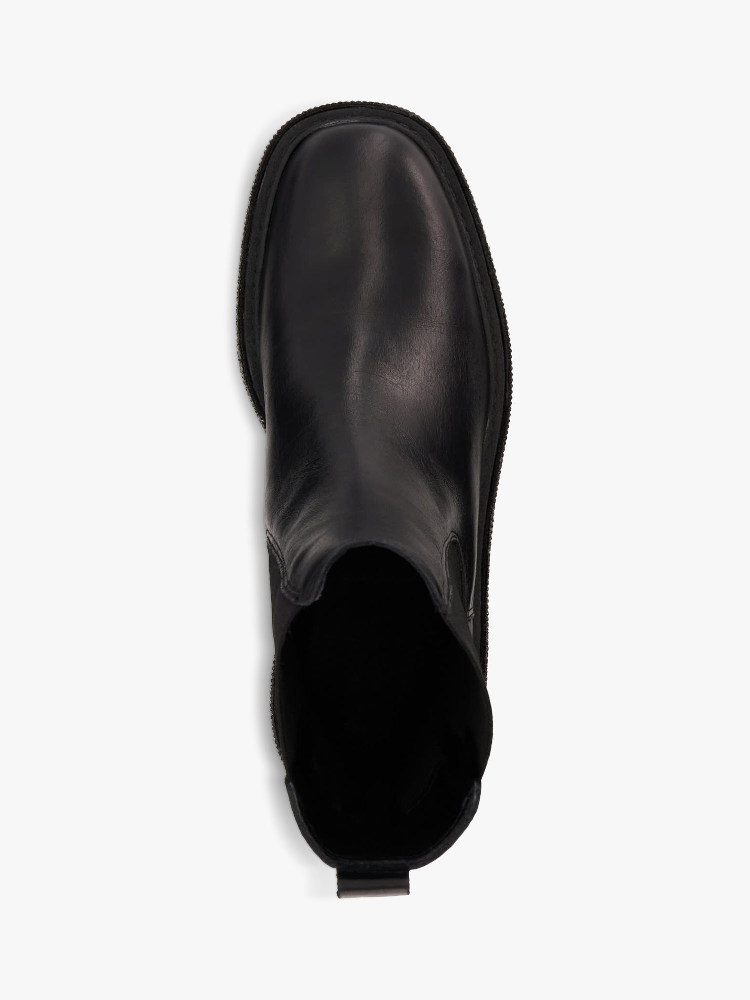 Dune Panics Leather Diamante Embellished Chelsea Boots, Black, 3