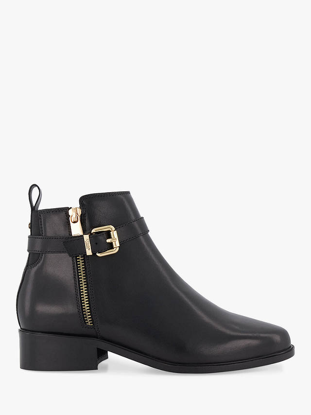 Dune Pepi Leather Ankle Boots, Black