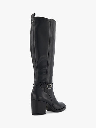 Dune Trance Leather Calf Boots, Black-leather