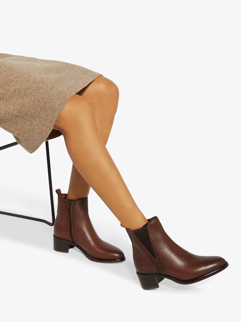 Buy Dune Pouring Suede Chelsea Boots, Brown Online at johnlewis.com