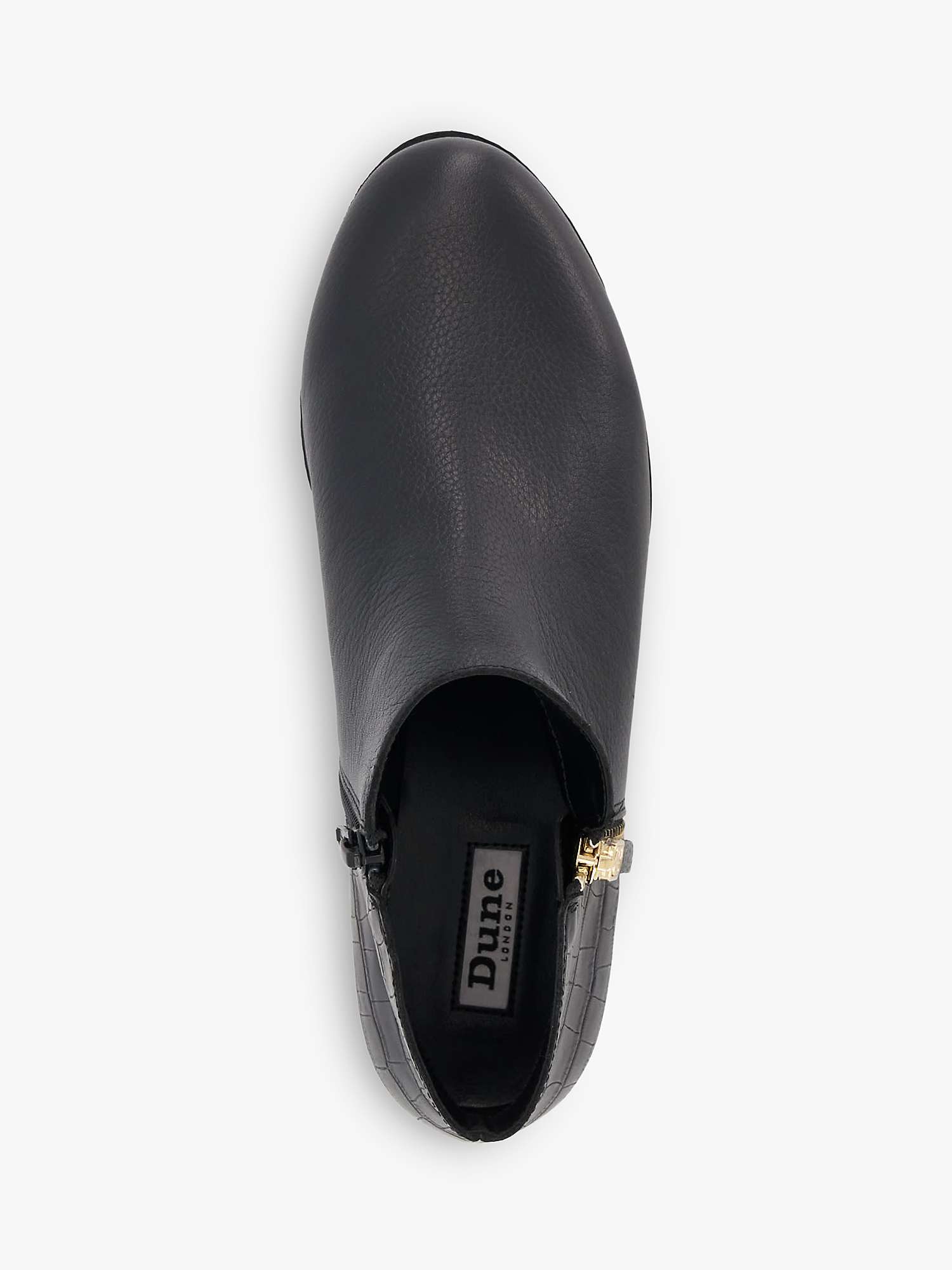 Buy Dune Pond Leather Ankle Boots, Black Online at johnlewis.com