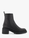 Dune Possessive Leather Ankle Boots, Black
