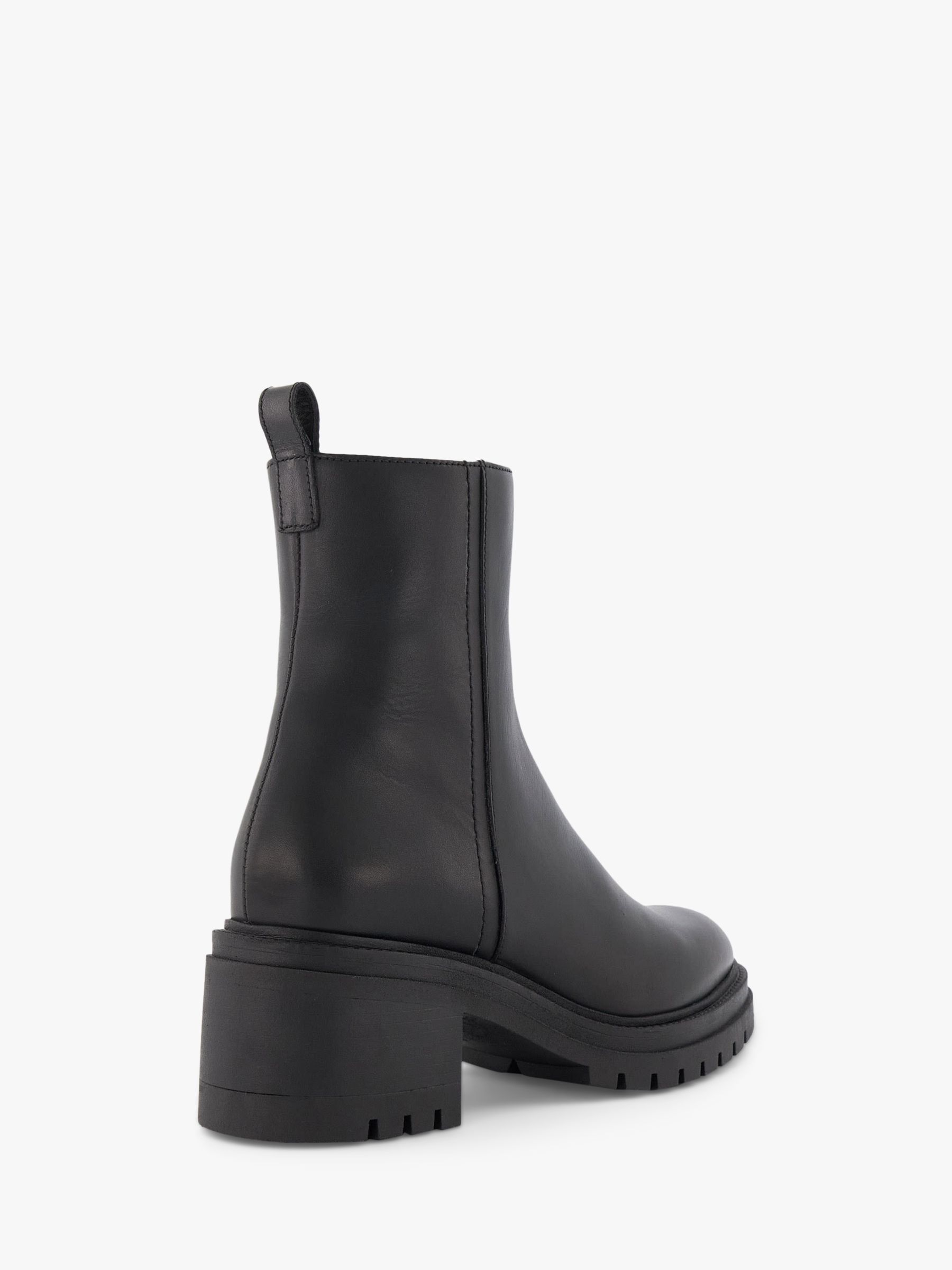Dune Possessive Leather Ankle Boots, Black at John Lewis & Partners
