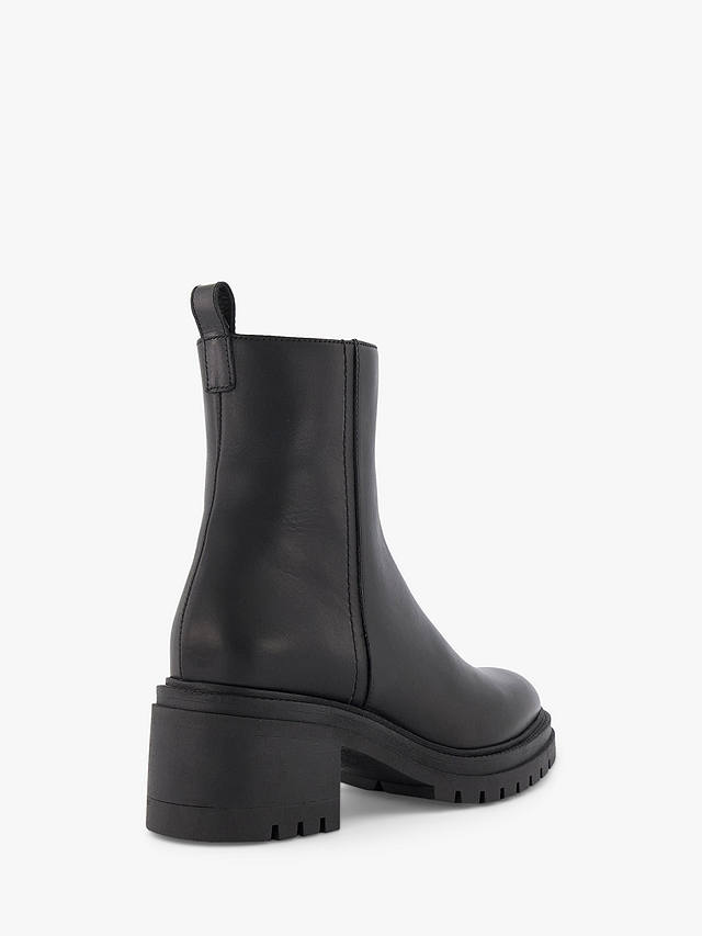 Dune Possessive Leather Ankle Boots, Black at John Lewis & Partners