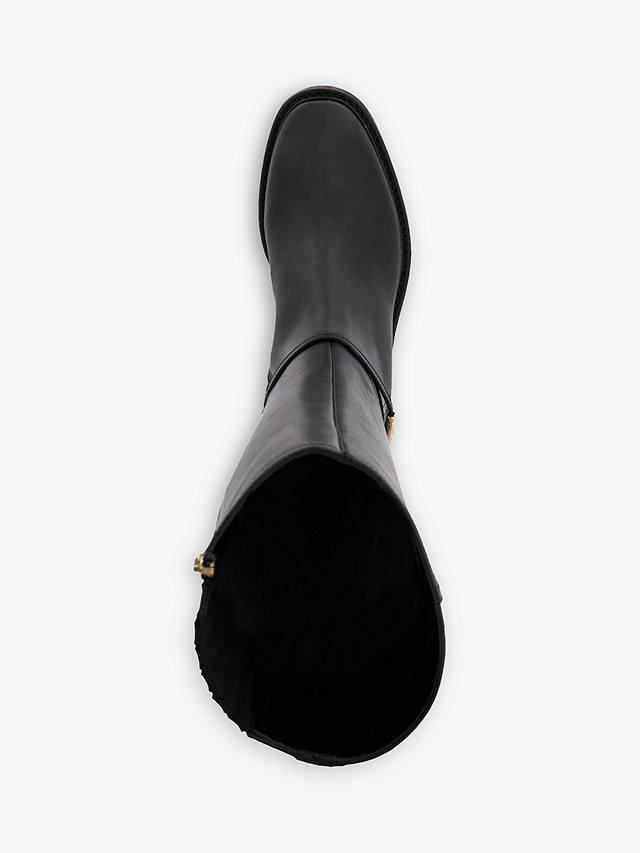 Dune Tia Leather Knee Boots, Black-black Leather