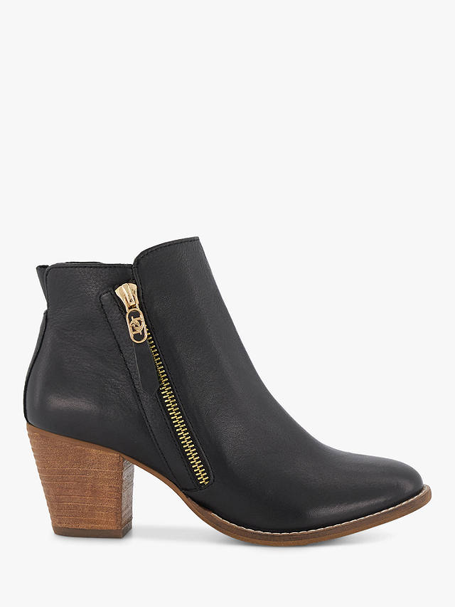 Dune Paicey Leather Ankle Boots, Black-leather