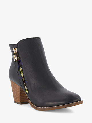 Dune Paicey Leather Ankle Boots, Black