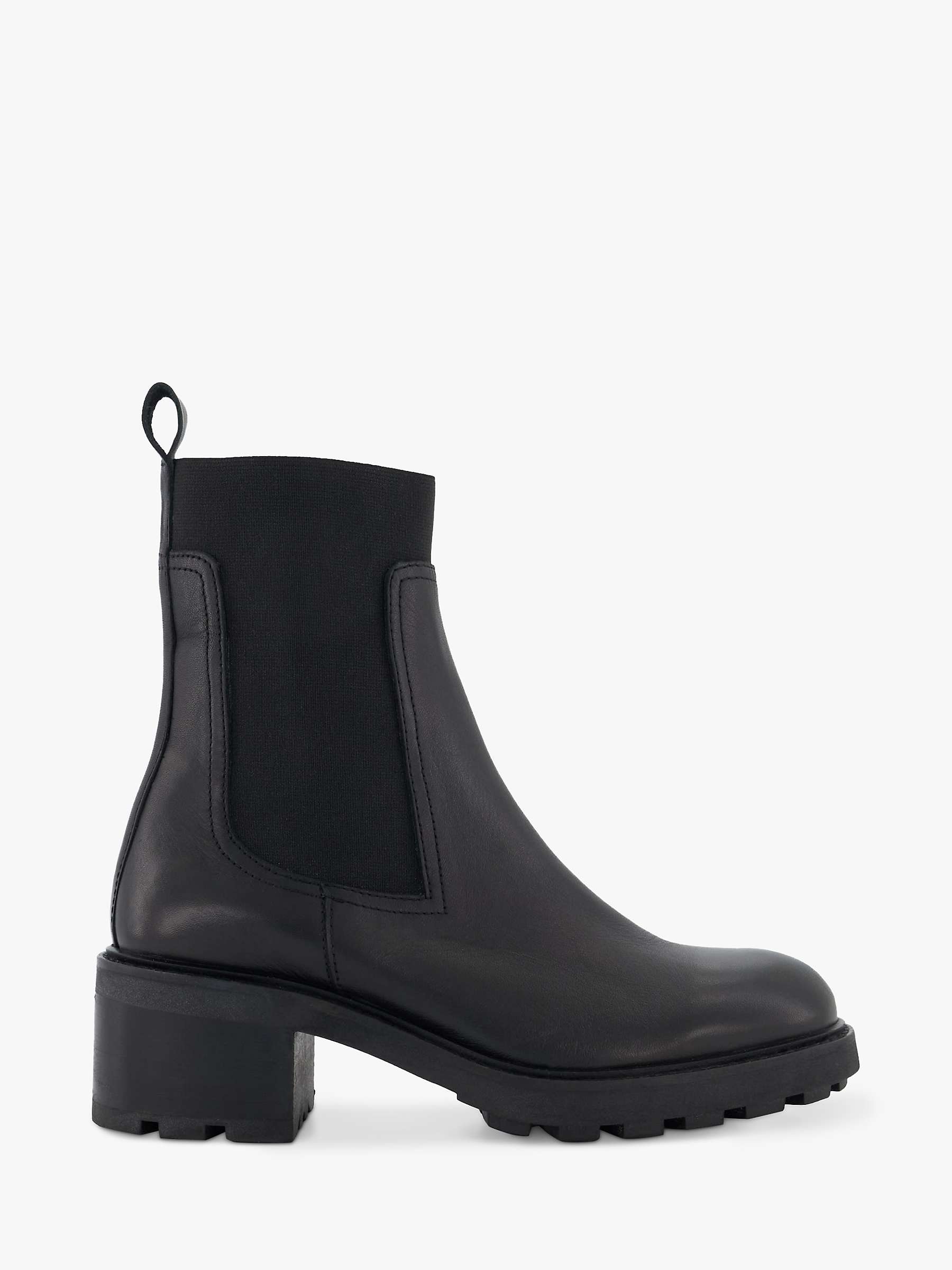 Buy Dune Perfect Leather Chelsea Boots, Black Online at johnlewis.com