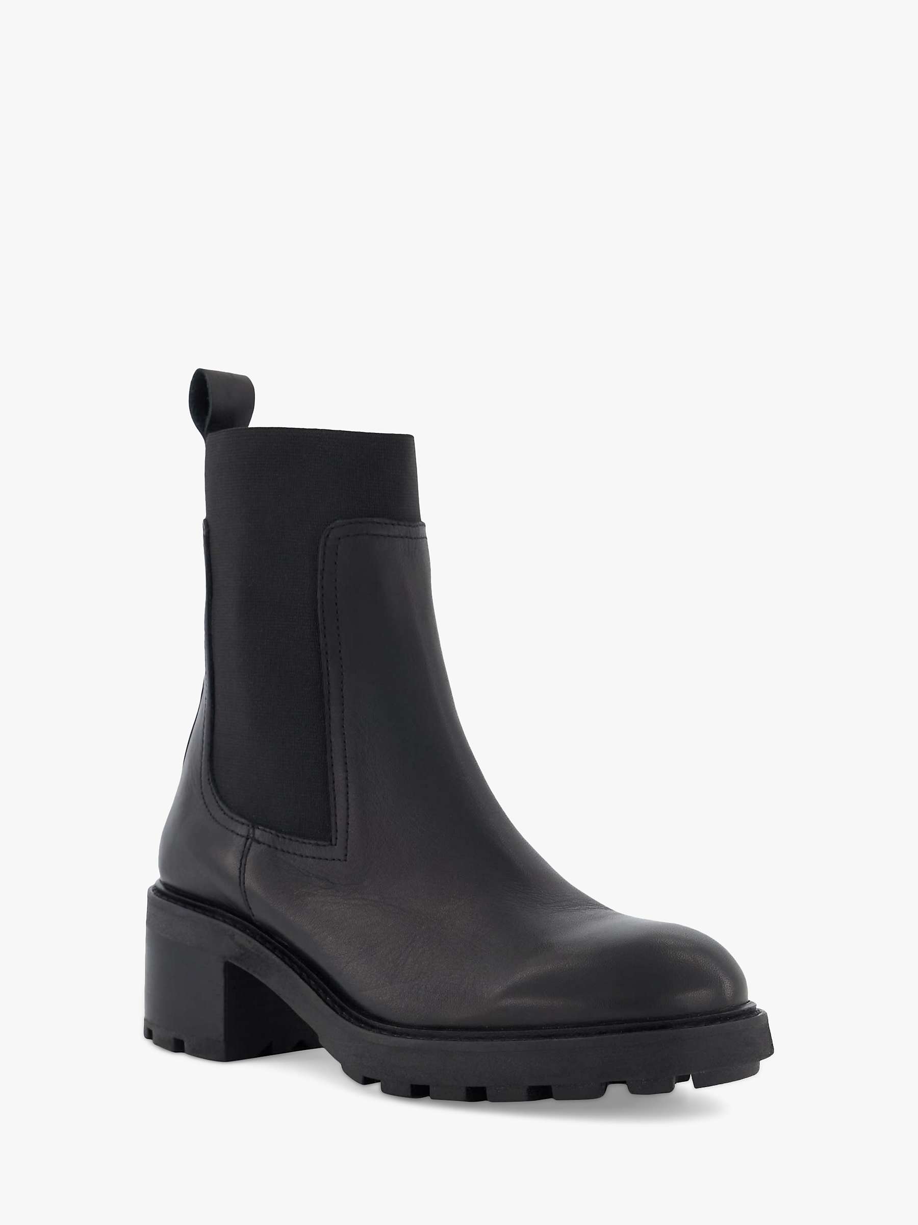 Buy Dune Perfect Leather Chelsea Boots, Black Online at johnlewis.com