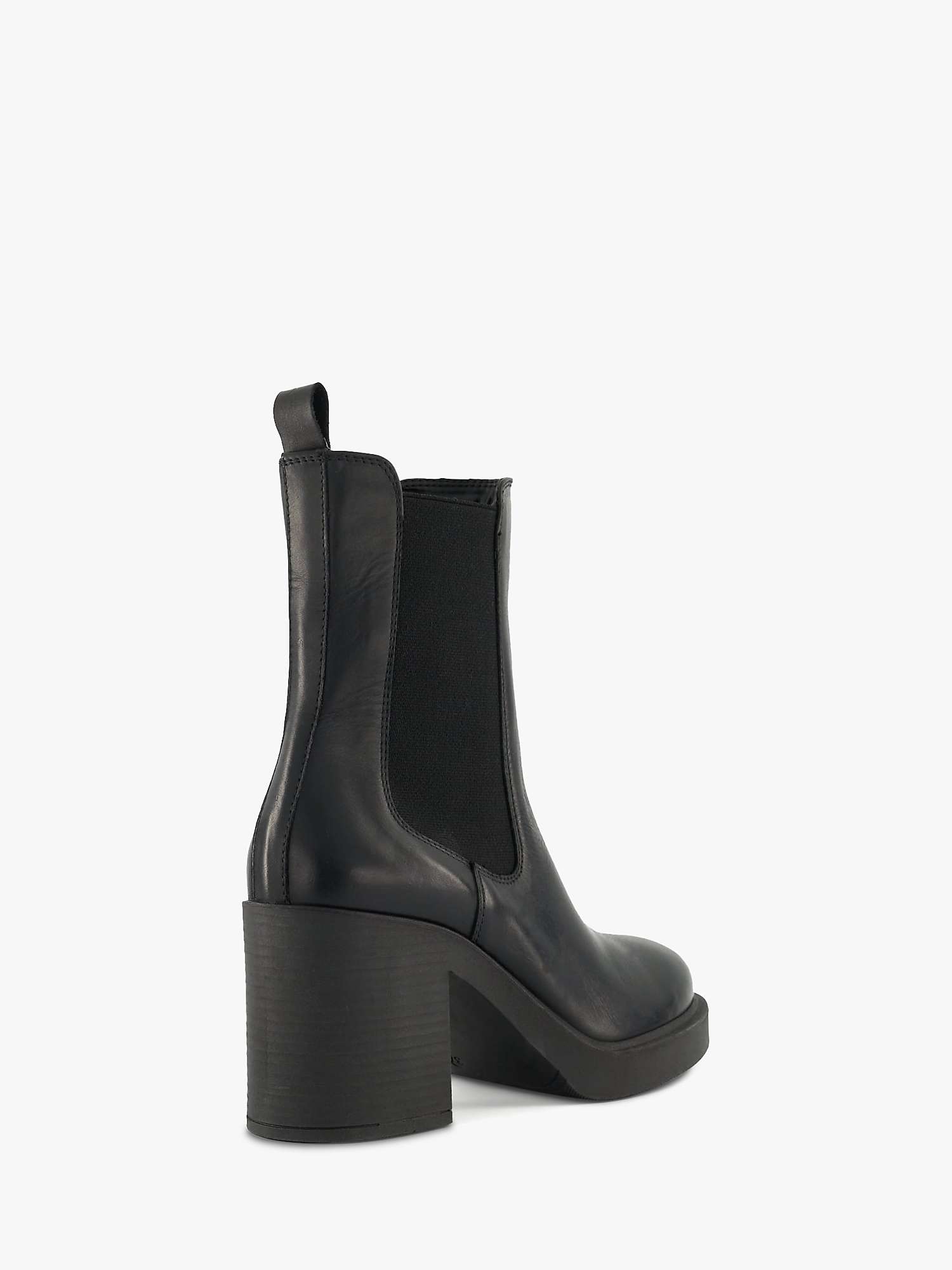 Dune Pinaz Leather Chelsea Boots, Black at John Lewis & Partners