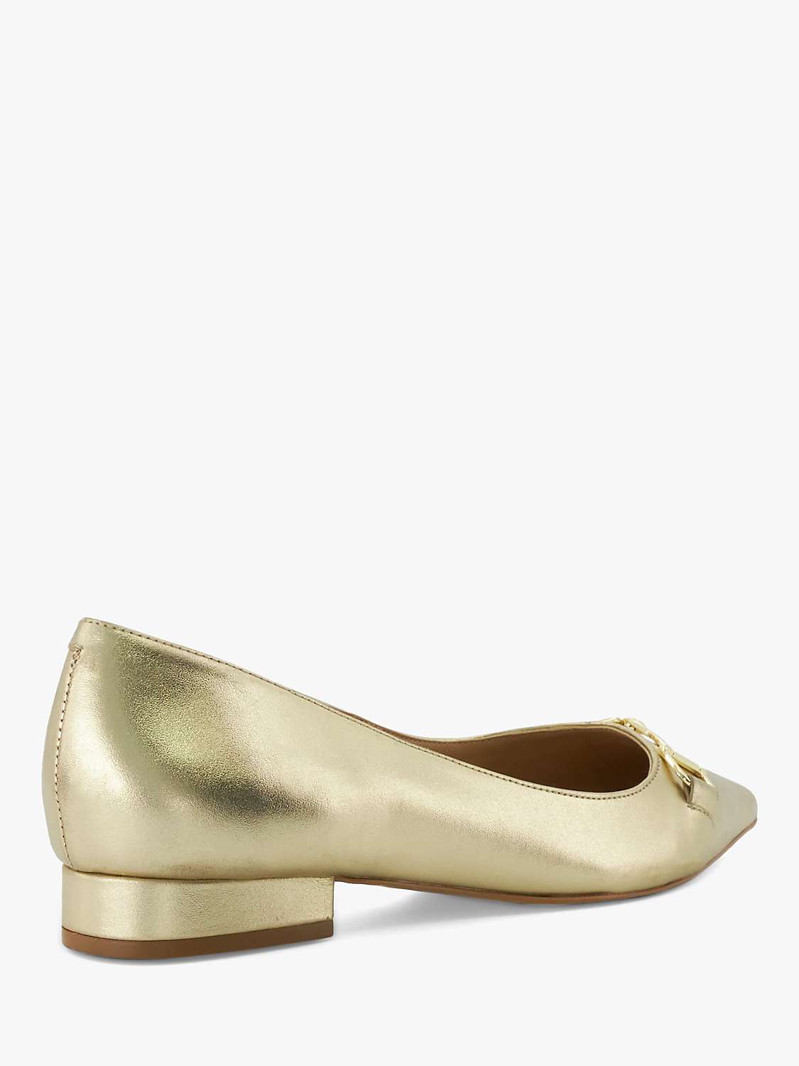 Dune Haydenne Pointed Toe Leather Pumps, Gold at John Lewis & Partners