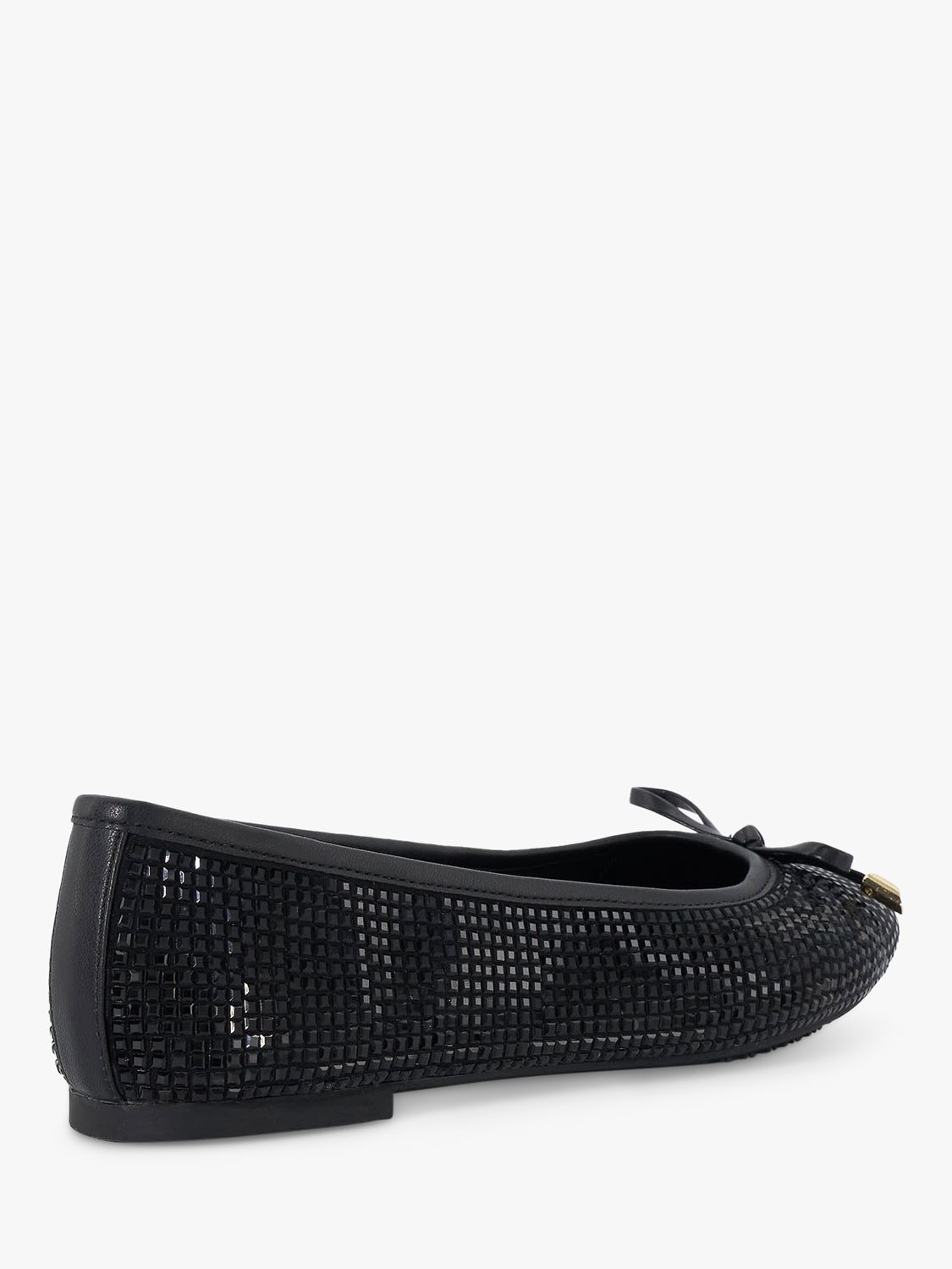 Dune Honeys Diamonte Embellished Ballerina Flats, Black-diamonte, EU36