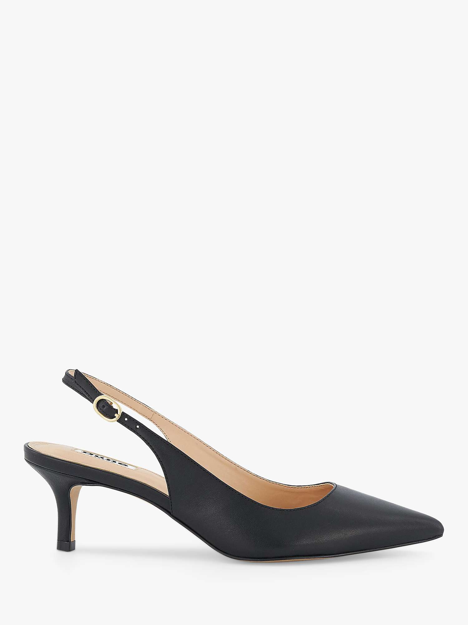 Buy Dune Celini Leather Court Shoes, Black Online at johnlewis.com