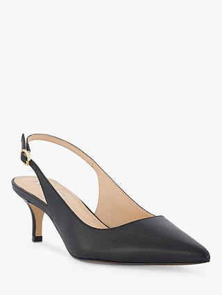 Dune Celini Leather Court Shoes, Black