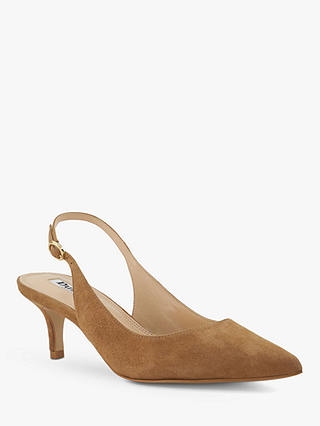 Dune Celini Suede Slingback Court Shoes, Camel
