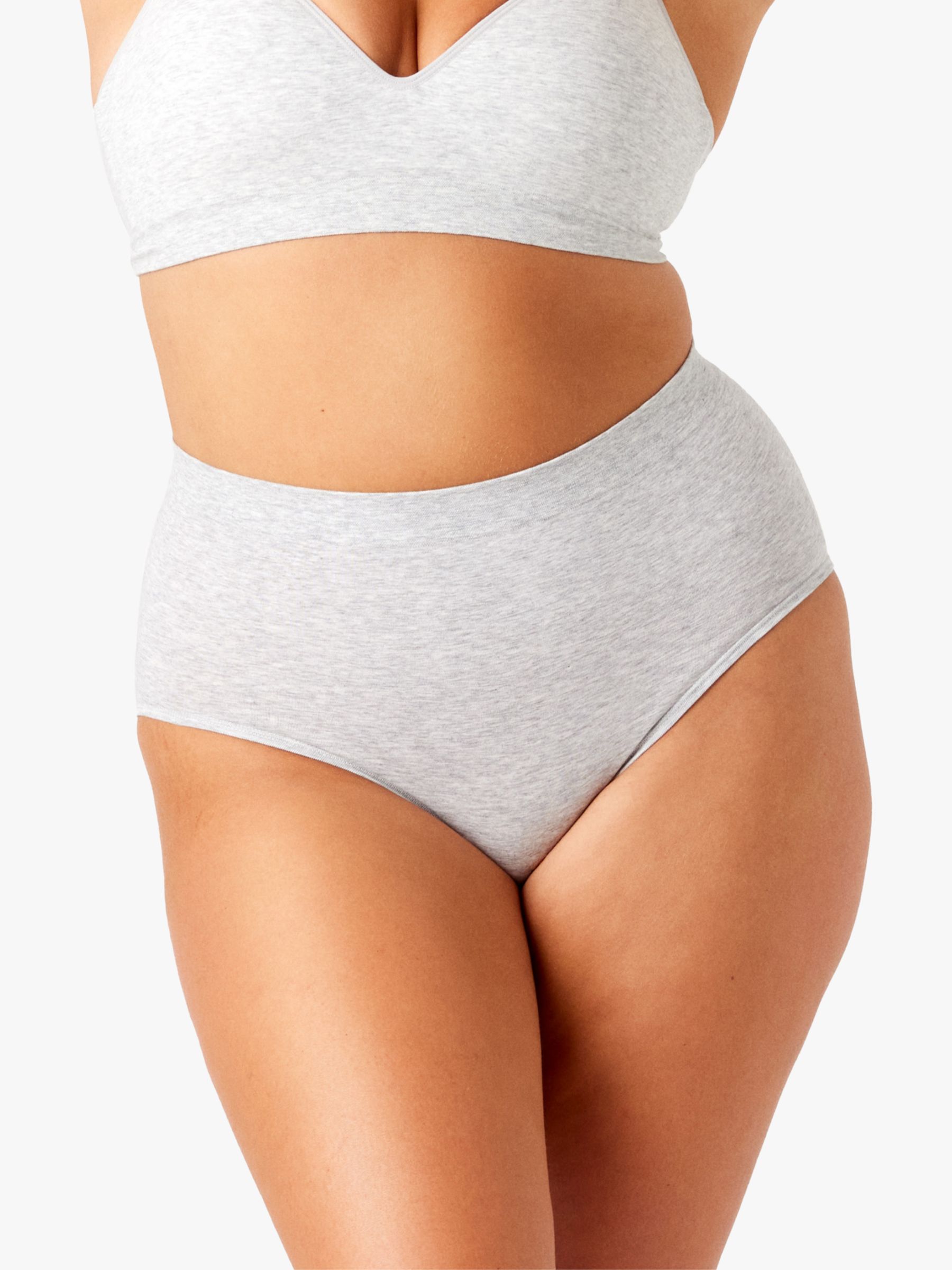 Women's Organic Cotton Multi Logo Bikini Briefs in Grey Marl/mono