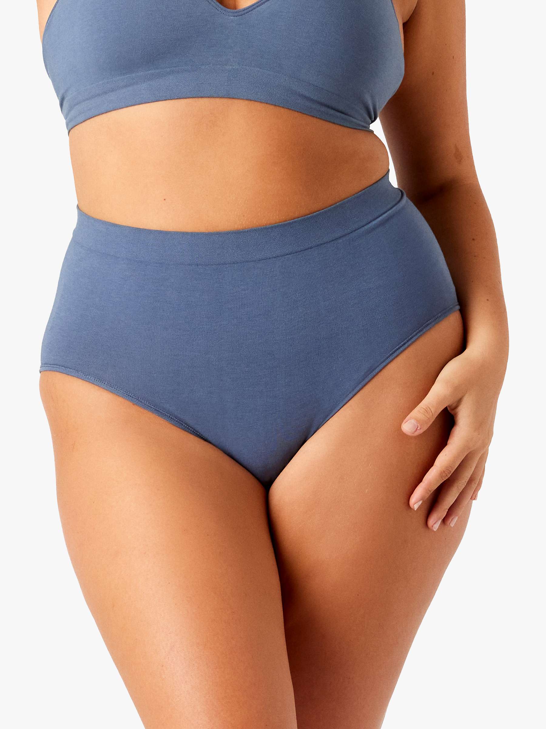 Ambra Organic Cotton Full Brief Knickers, Slate at John Lewis & Partners