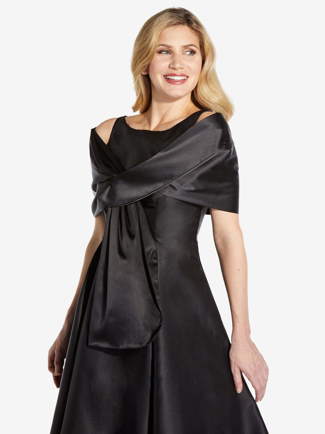 Adrianna Papell Pull Through Wrap, Black at John Lewis & Partners