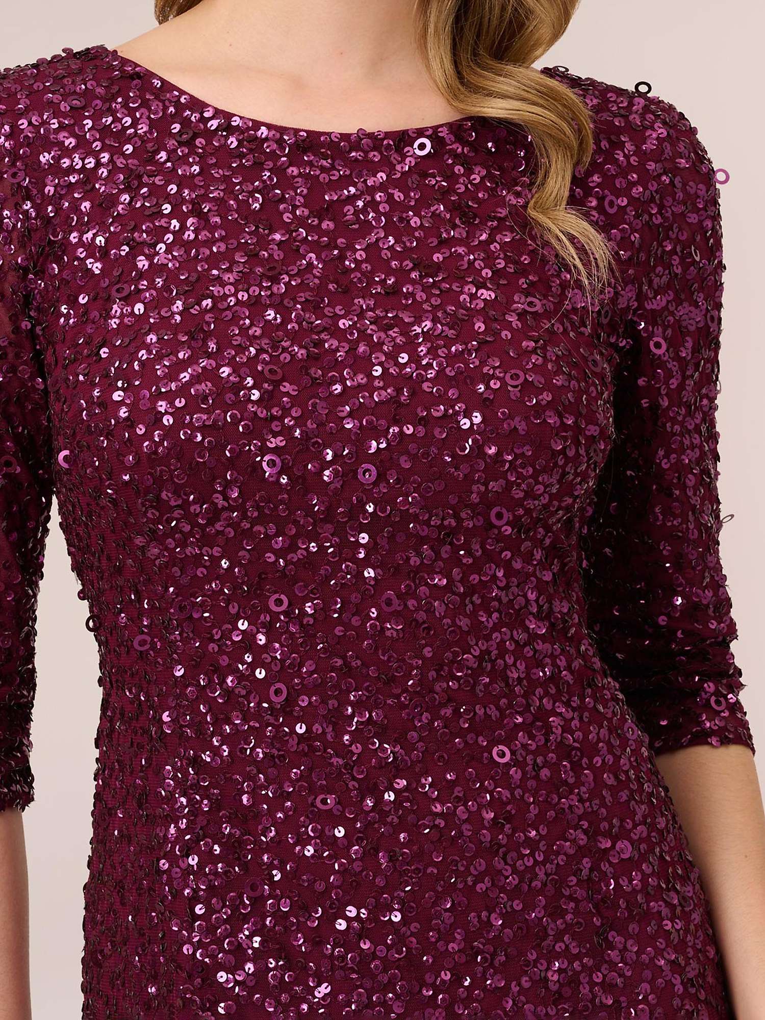 Buy Adrianna Papell Beaded 3/4 Sleeve Mermaid Maxi Dress Online at johnlewis.com