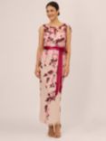 Adrianna Papell Floral Embroidered Maxi Dress, Merlot/Multi