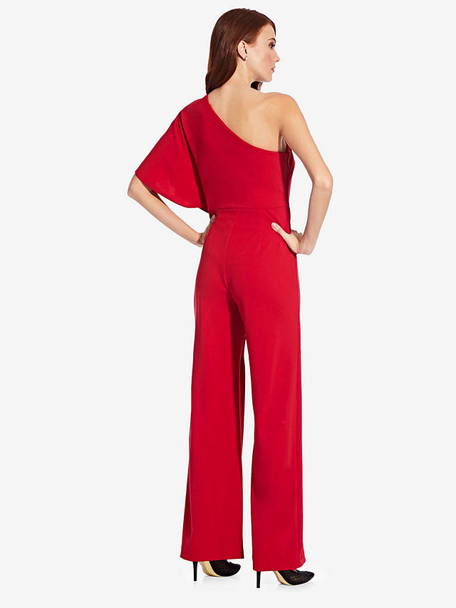 Adrianna Papell One Shoulder Wide Leg Jumpsuit, Red at John Lewis ...