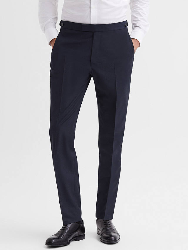 Reiss Hope Modern Fit Wool Blend Travel Suit Trousers, Navy at John ...